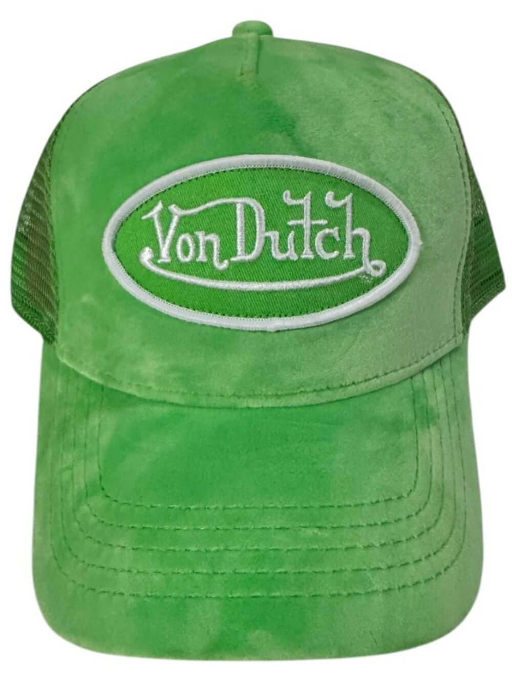 Y2K Von Dutch NWT 🔥 Rare 🔥 Colorway 🔥 Bright Lime Green Velvet Trucker Hat